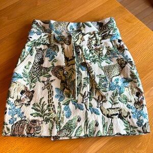 NANUSHKA Belted Metallic Jacquard Mini Skirt - Size Small